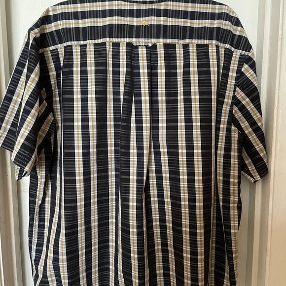 Men’s black and white ridge cut tough wear button down casual shirt - Picture 4 of 4